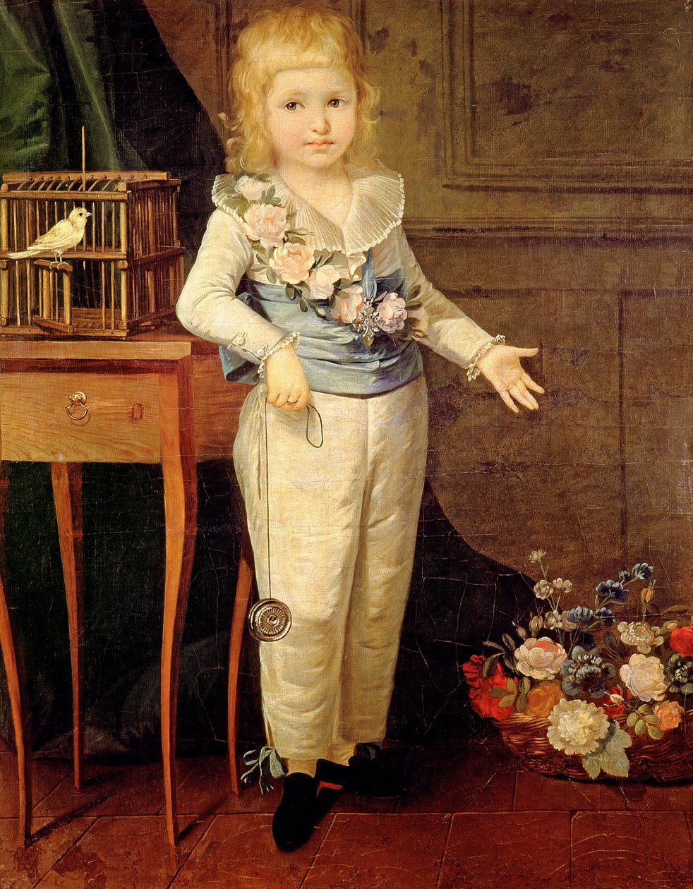 18世紀後半または19世紀初頭にヨーヨー（エミレット）をしている少年の肖像画 作： Elisabeth Louise Vigee Lebrun