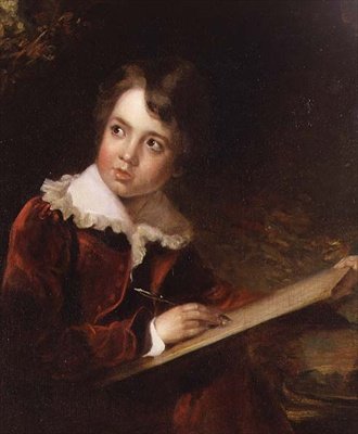 少年が書く 作： エリザベート・ルイーズ（attr。To）Vigee Lebrun