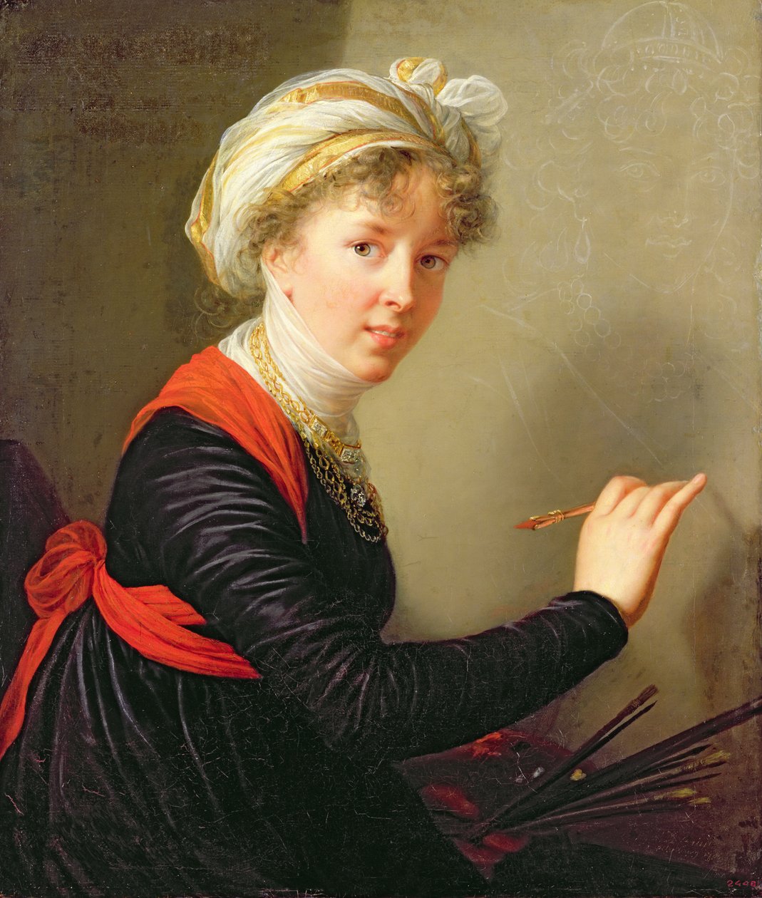 自画像、1800 作： Elisabeth Louise Vigee Lebrun