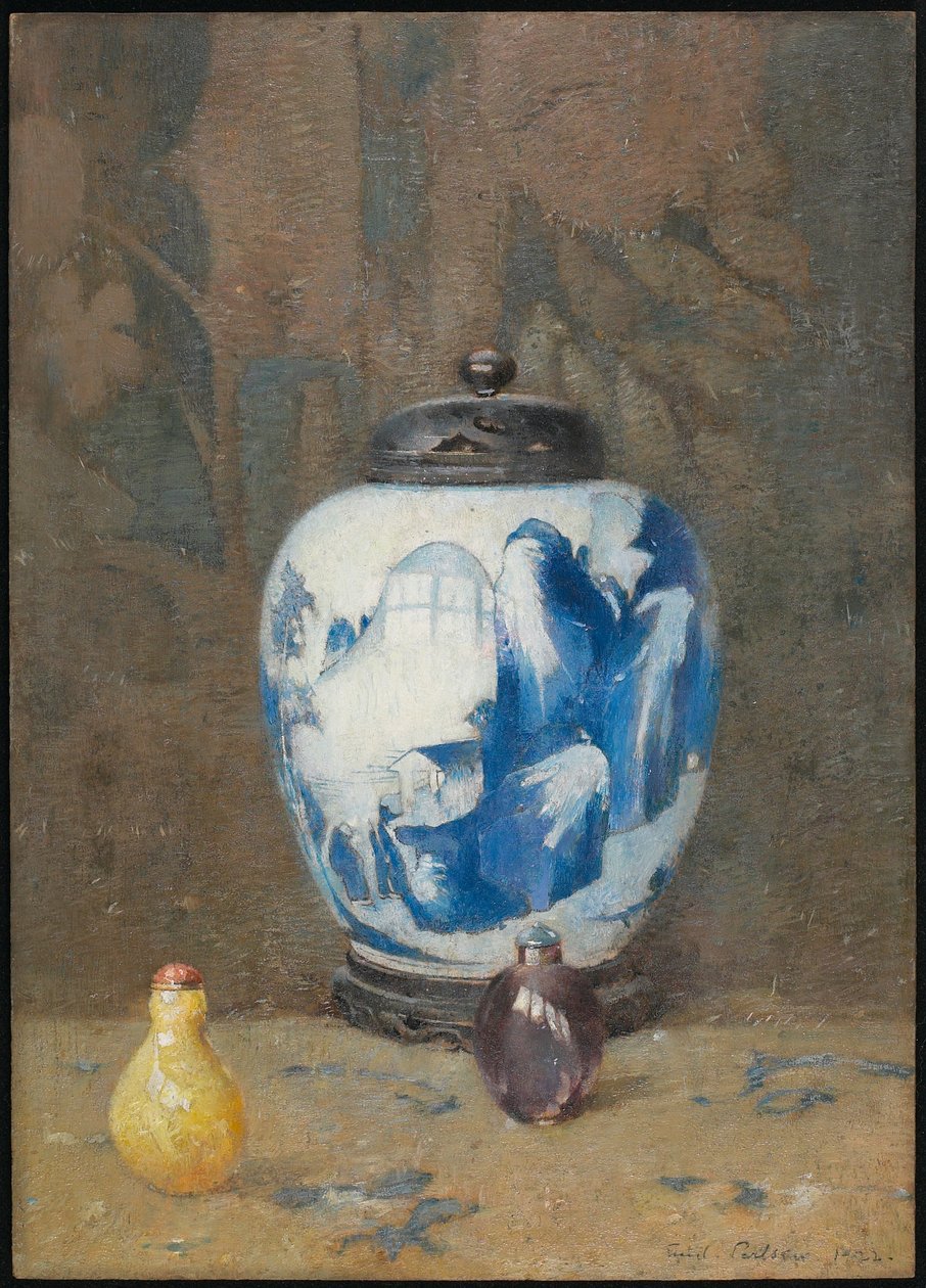 静物、中国の花瓶、1922 作： エミル・カールセン