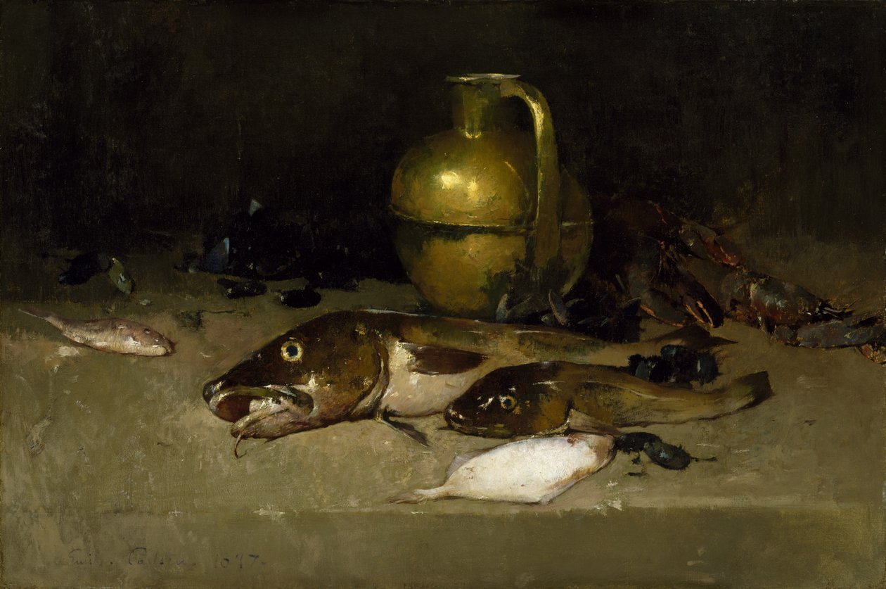 魚のある静物、1897 作： エミル・カールセン