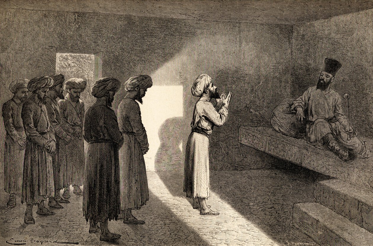 Arminio Vamberyは、1863年にウズベキスタンの中央アジアにあるヒヴァのカーンによって聴衆に受け入れられました。ステファンパンネメーカー（1847 作： エミール・アントワーヌ・バヤール