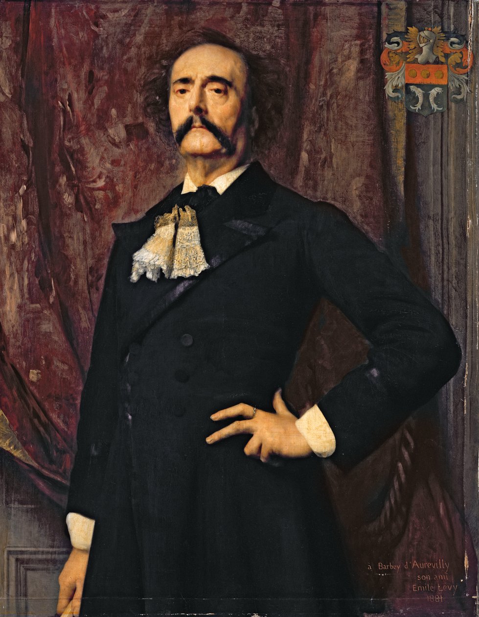 Jules Barbey d&39;Aurevilly（1808-89）1881の肖像 作： エミール・レヴィ