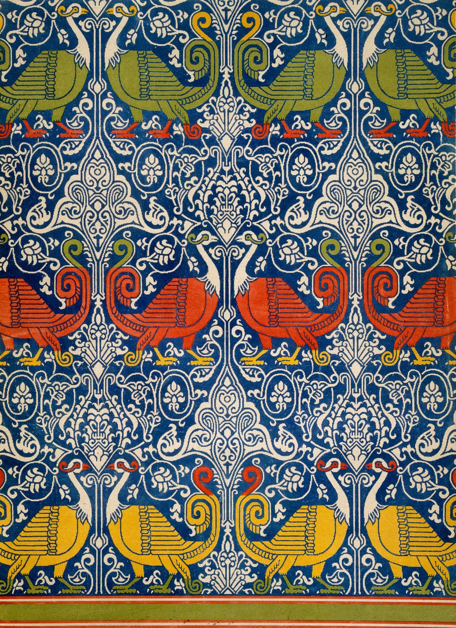印刷されたエジプトの布の例、19世紀（クロモリト） 作： Emile Prisse d'Avennes