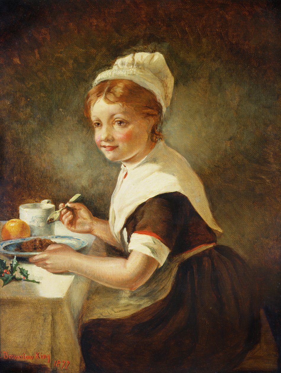 1877年のクリスマスディナーでの幼女 作： エマ・ブラウンロウ