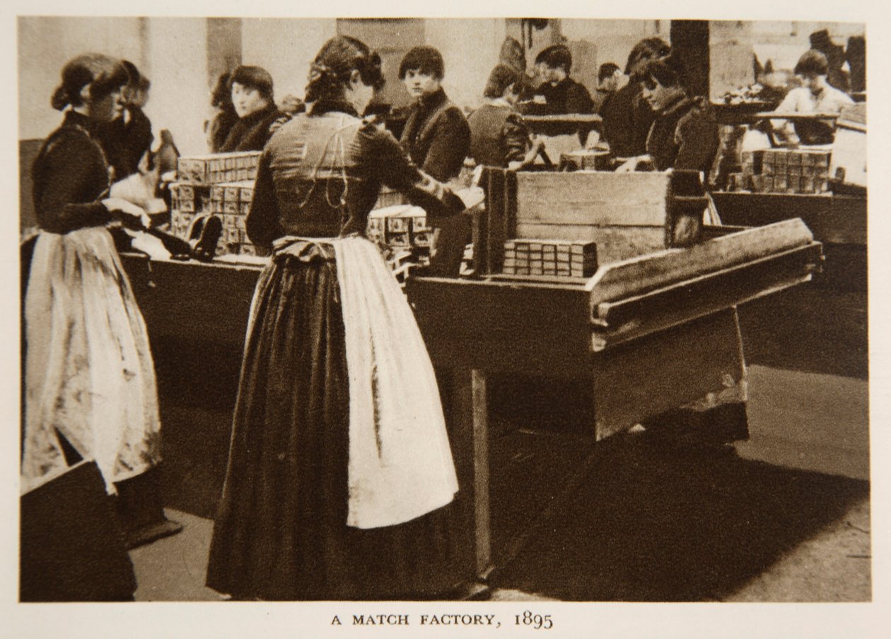 マッチファクトリー、1895年、ザタイムズの写真（セピア写真） 作： 英語の写真家