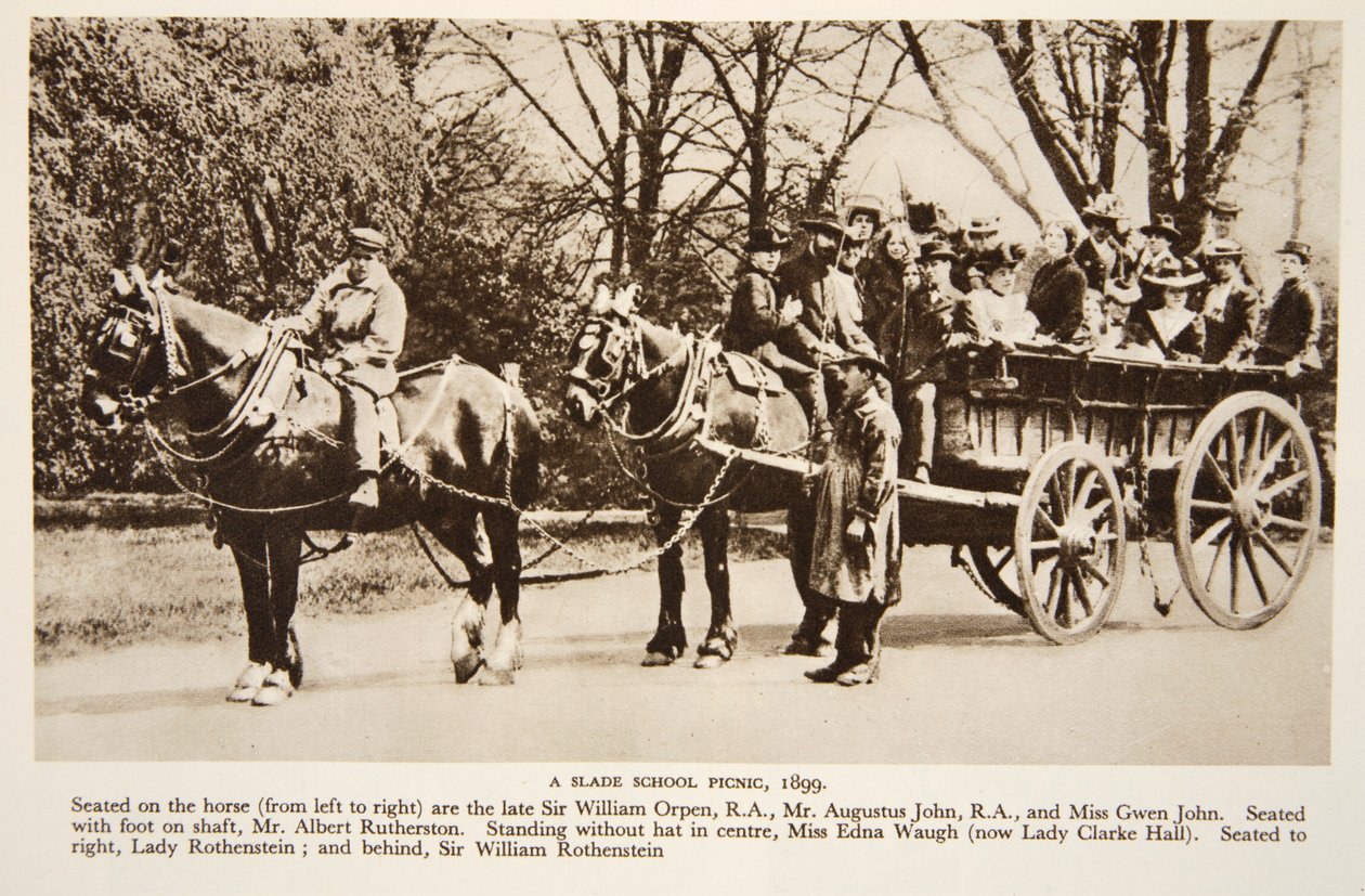 スレイドスクールピクニック、1899年、ザタイムズの写真（セピア写真） 作： 英語の写真家
