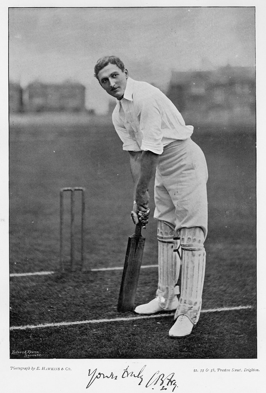 有名なクリケット選手とクリケット競技場のCBフライ、ハドソンビーアンドカーンズ発行、1895年の写真） 作： 英語の写真家