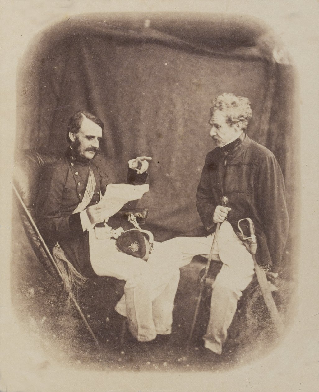 コリンキャンベル卿とウィリアムマンスフィールド少将の派遣、1858年頃 作： 英語の写真家