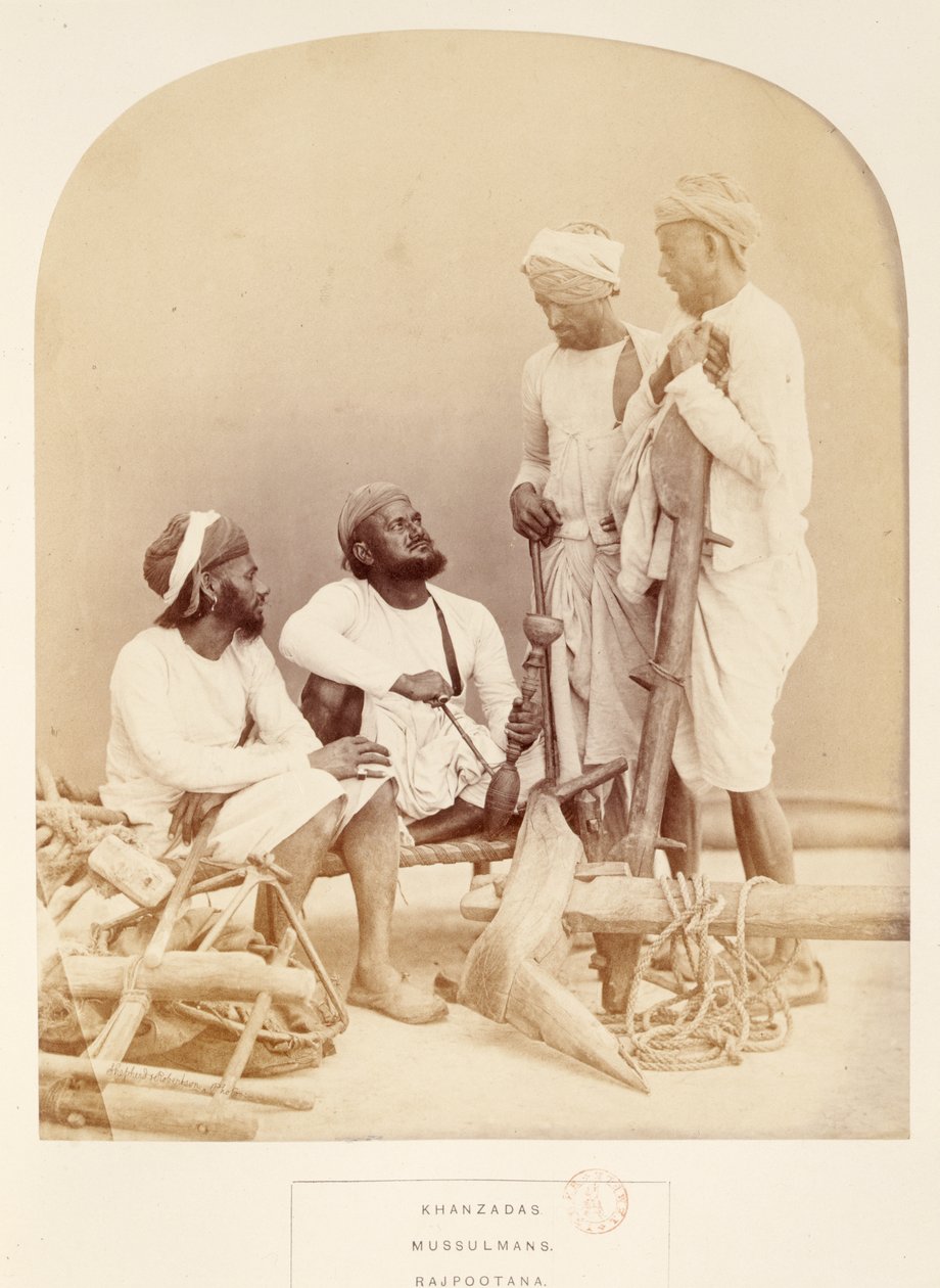 J.フォーブスワトソンによるインドの民衆からのKhanzadas、Mussulmans、Rajpootana、1868年発行（アルブメンプリント） 作： 英語の写真家