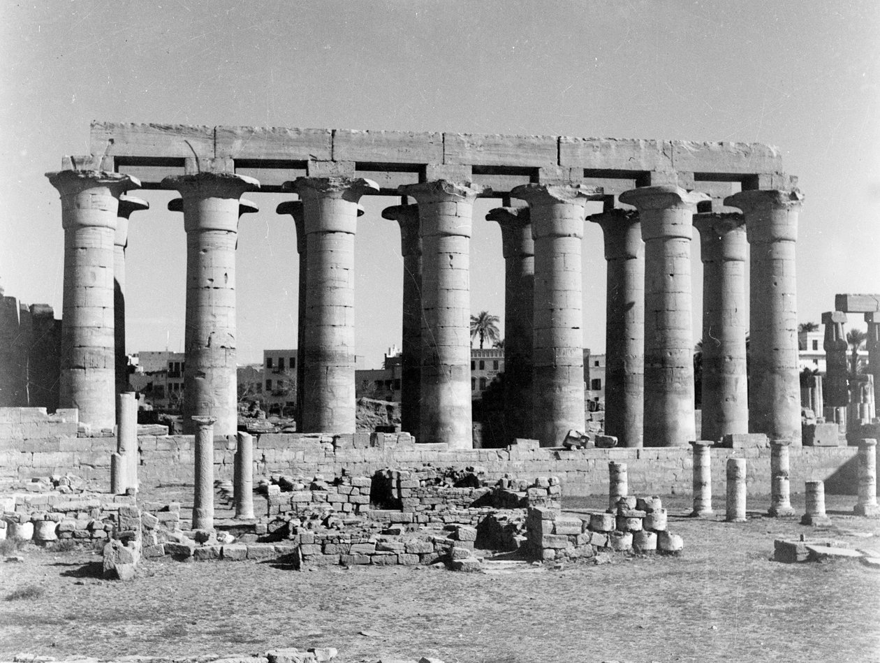 Lotus列、ルクソール神殿、WHJセール少佐、1940-43によって編集された206枚の写真を含むアルバムから 作： 英語の写真家