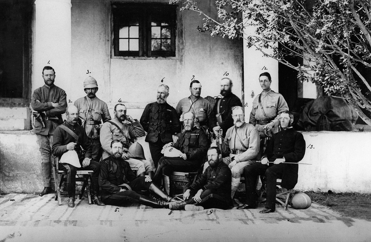 第二次アグロ戦争、1878-80年の間に役立った将校と将軍 作： 英語の写真家
