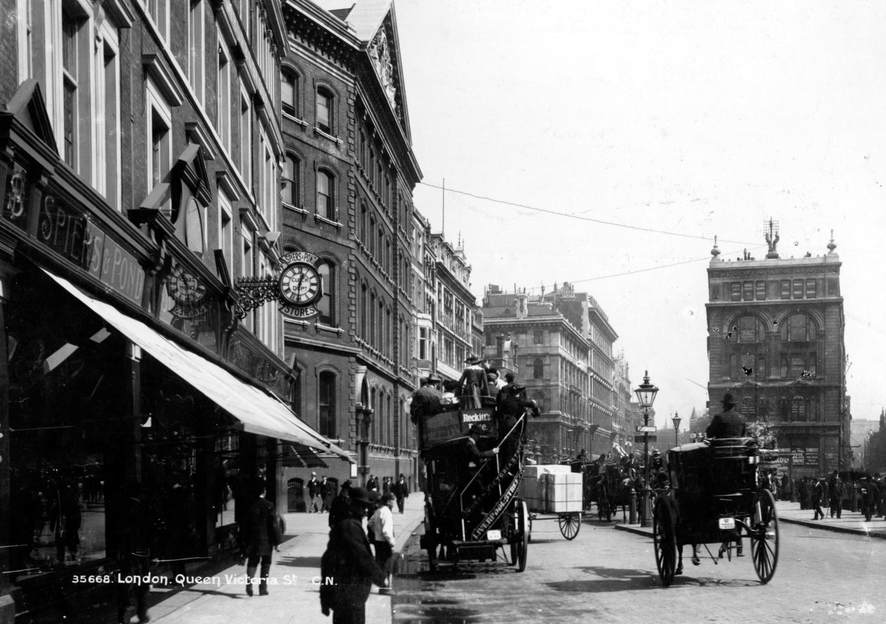 クイーンビクトリアストリート、ロンドン、1891年 作： 英語の写真家