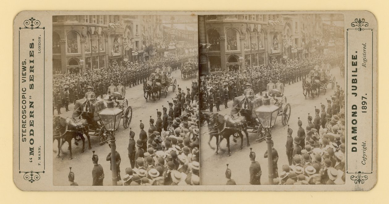 ビクトリア女王のダイヤモンドジュビリーの立体プリント、1897年6月28日 作： 英語の写真家