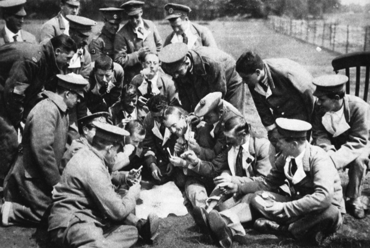 西部戦線で負傷：1916年7月26日、イラストレイテッドウォーニュースからのイングランドの病院での勇敢な南アフリカ人 作： 英語の写真家