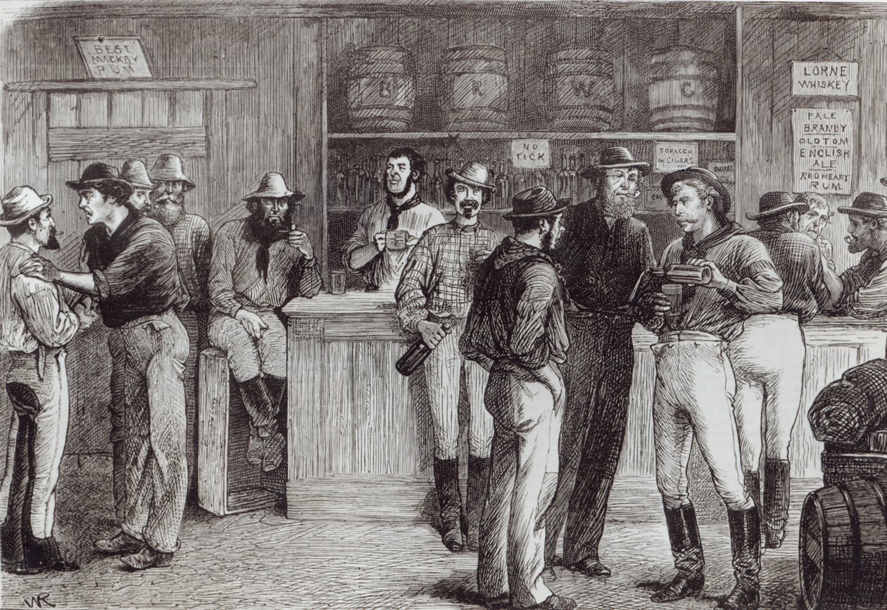 「一般的な叫び」、1878年のブッシュ酒場の内部 作： 英語学校