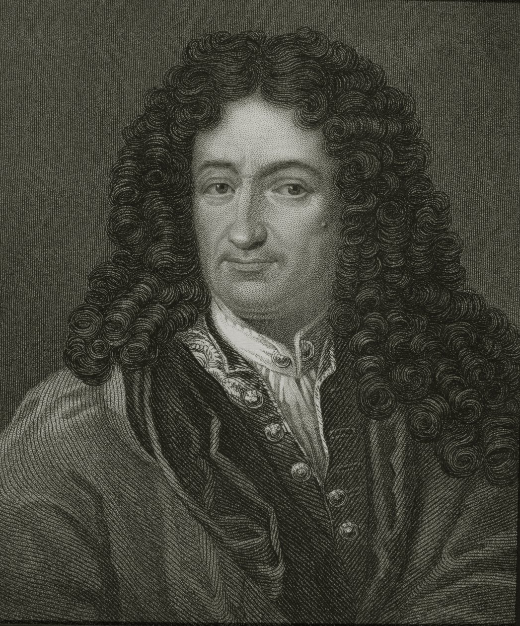 ゴッドフリーウィリアムライプニッツ（1646-1716）、「肖像画のギャラリー」より、1833年に出版 作： 英語学校