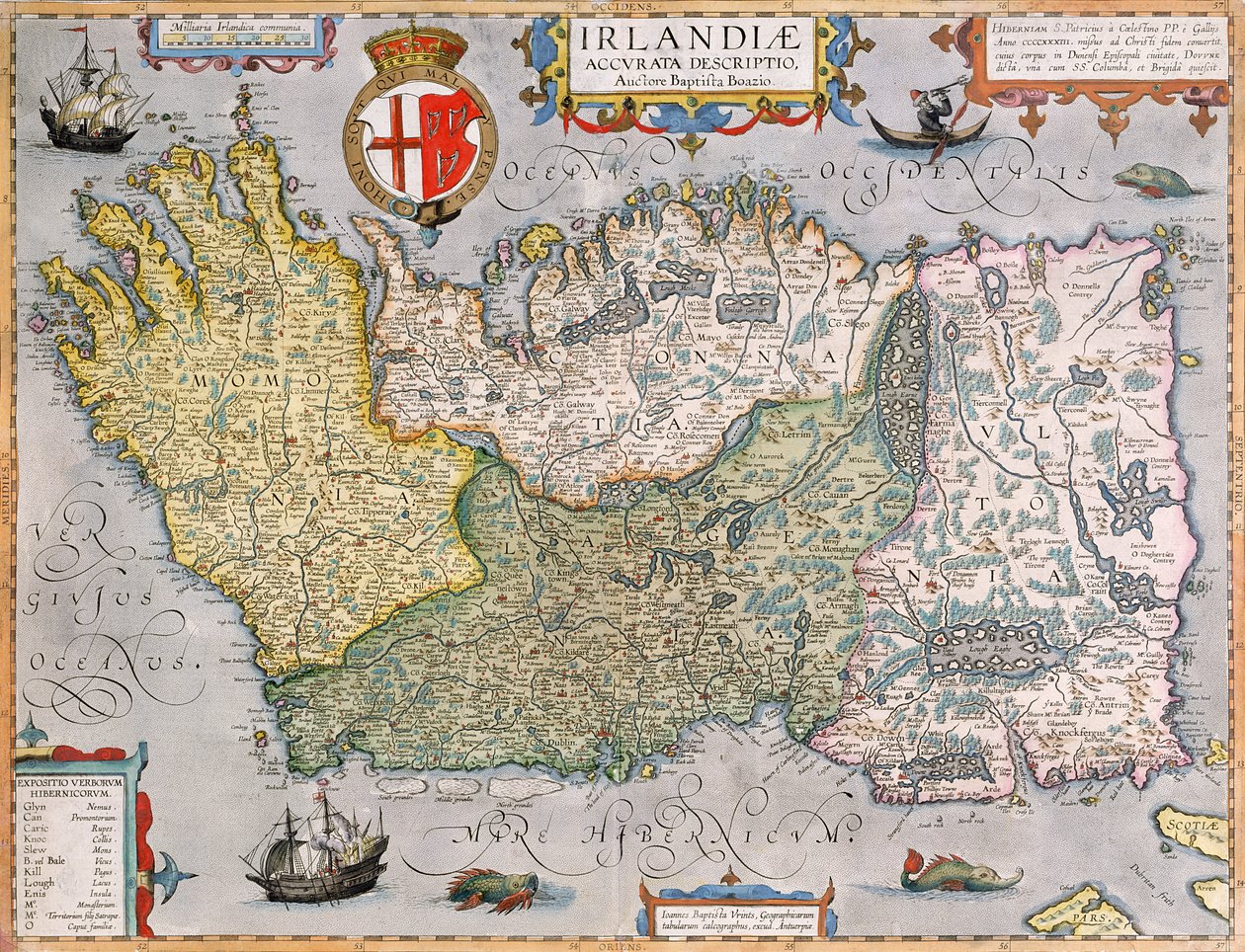 アイルランドの地図（手描きの彫刻） 作： 英語学校