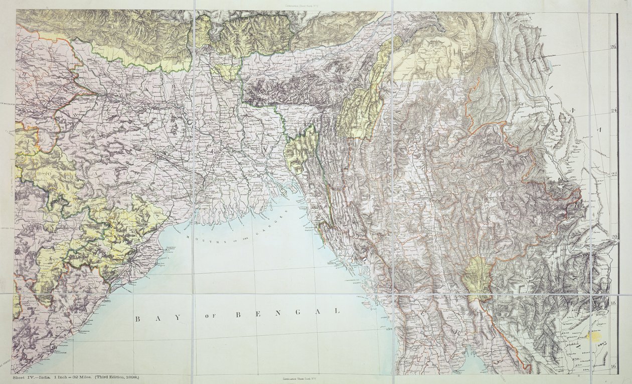 ベンガル湾の地図、1898年 作： 英語学校