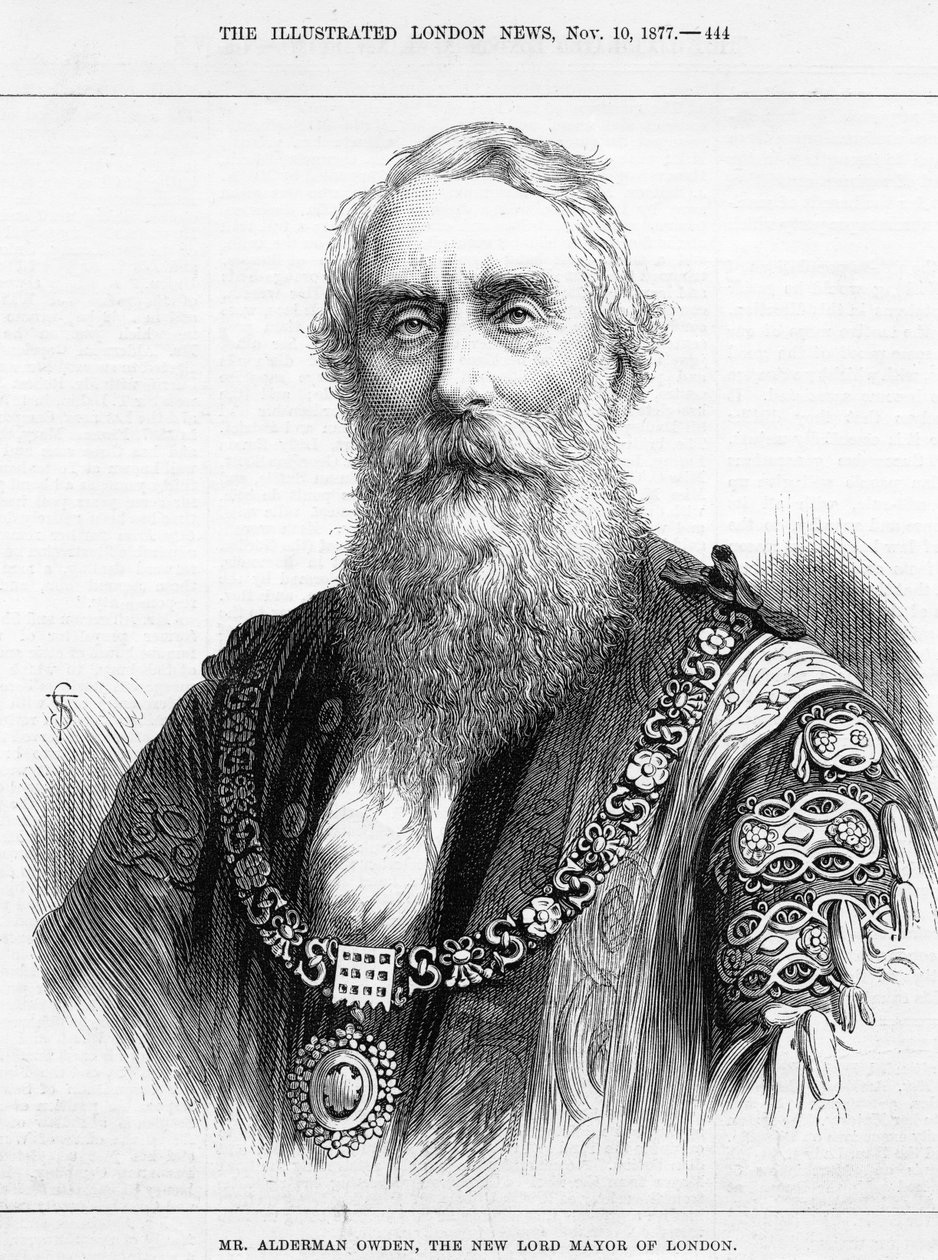 ロンドンの新市長、アルダーマンオーデン氏、「The Illustrated London News」（1877年）のイラスト 作： 英語学校