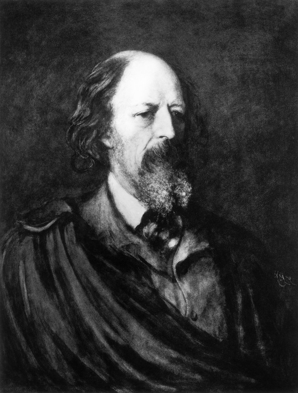 テニスン卿（1809-92）アルフレッドの肖像1860年代頃 作： 英語学校