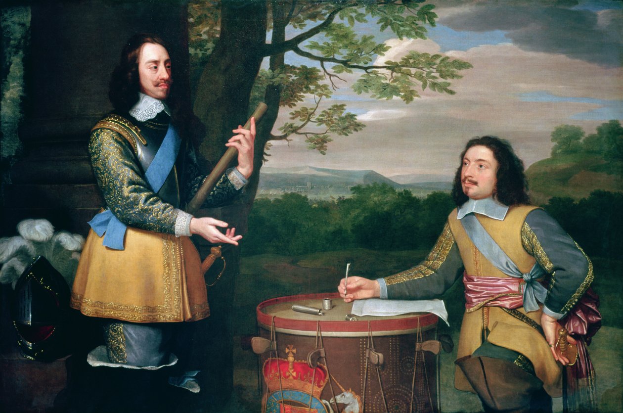チャールズ1世（1600-49）とエドワードウォーカー卿（1612-77）の肖像 作： 英語学校