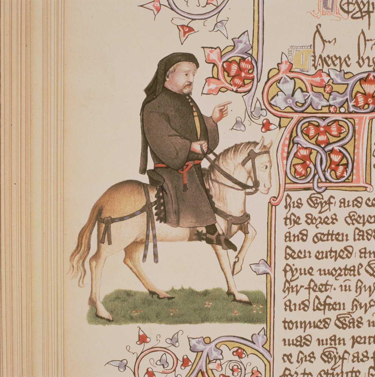 チョーサーの肖像、ジェフリーチョーサー作「カンタベリー物語」（c.1342-1400）、エルズミア写本、1911年ファクシミリ版 作： 英語学校
