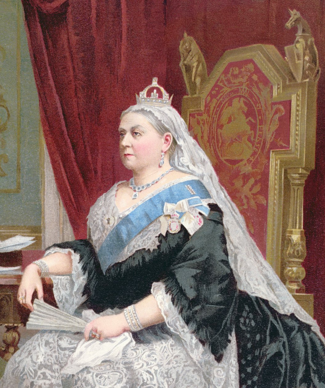 1887年、1887年のゴールデンジュビリーの時のビクトリア女王（1819-1901）の肖像（148853の詳細） 作： 英語学校