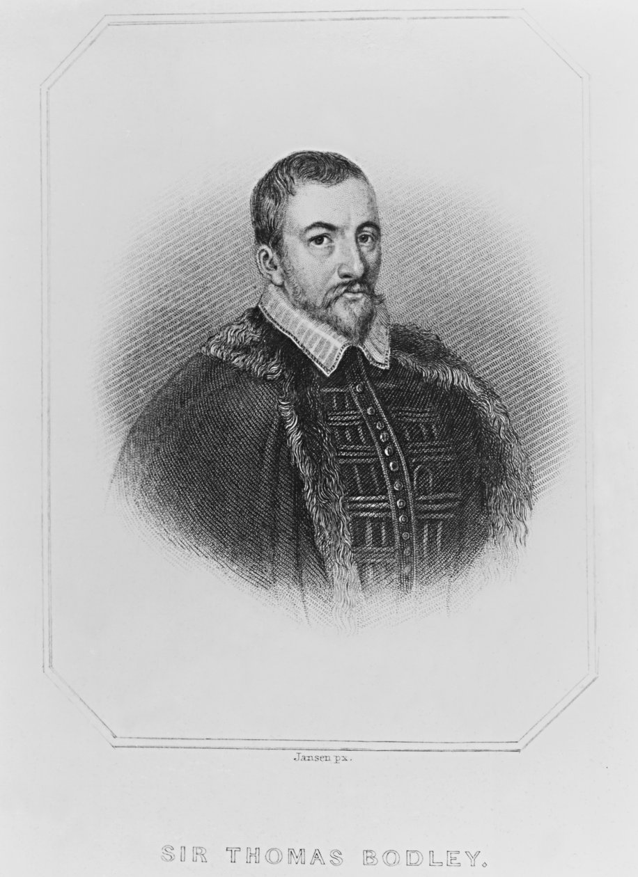 1823年「ロッジの英国の肖像」からのトーマスボドリー卿（1545-1613）の肖像 作： 英語学校