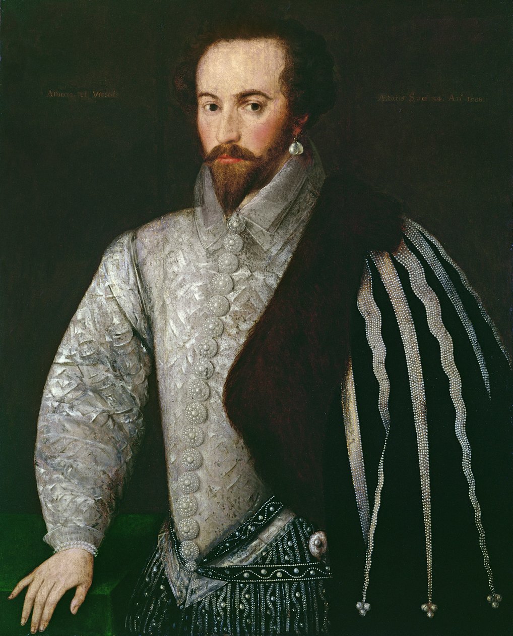 ウォルター・ローリー卿の肖像（1554-1618）1588 作： 英語学校