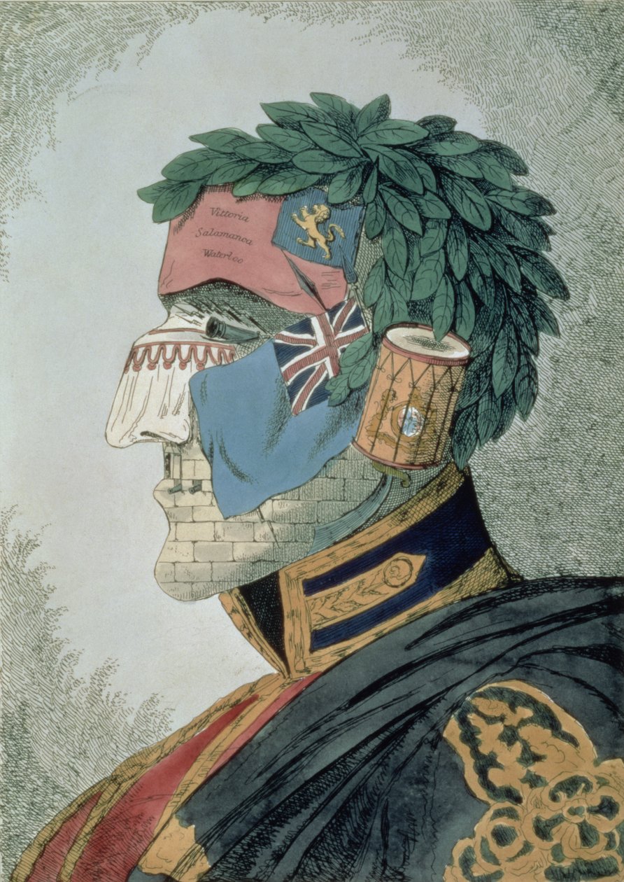 高貴な公爵の肖像画、アーサーウェルズリーの漫画、ウェリントン公爵（1769-1852）パブ。 1829 作： 英語学校