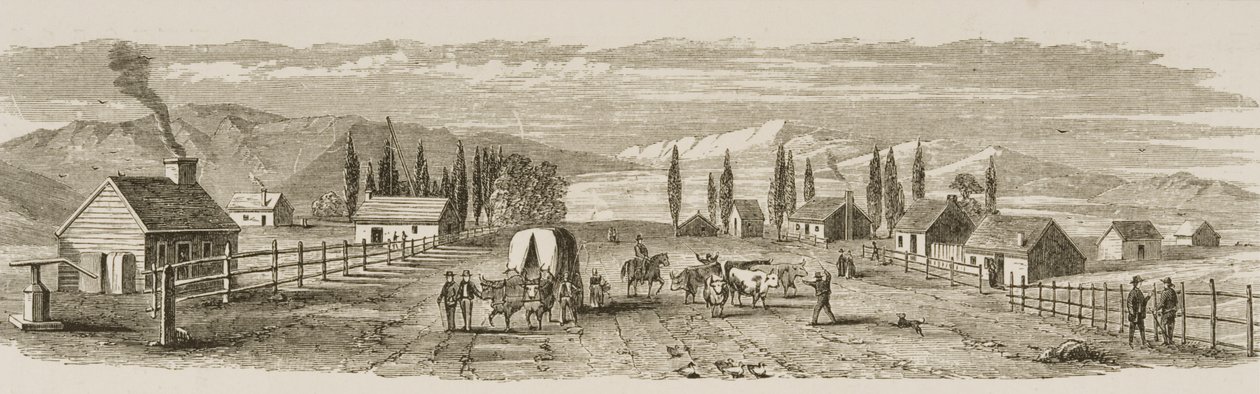 1850年、ソルトレイクシティ、「アメリカンピクチャーズ」、1876年宗教宗教協会発行 作： 英語学校
