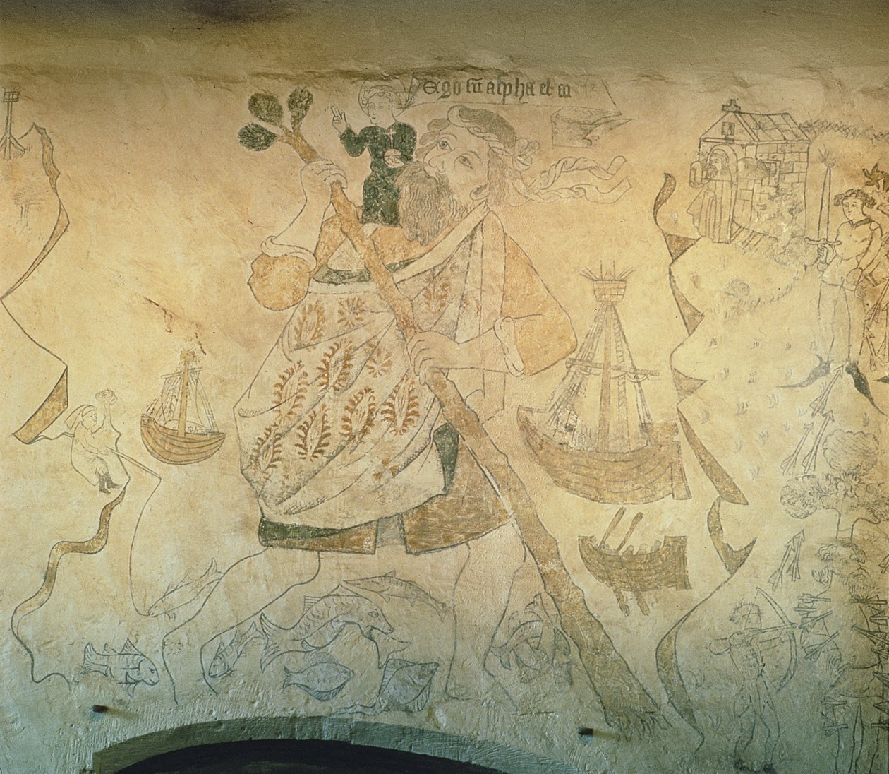 セントクリストファー、1440年頃（壁画） 作： 英語学校