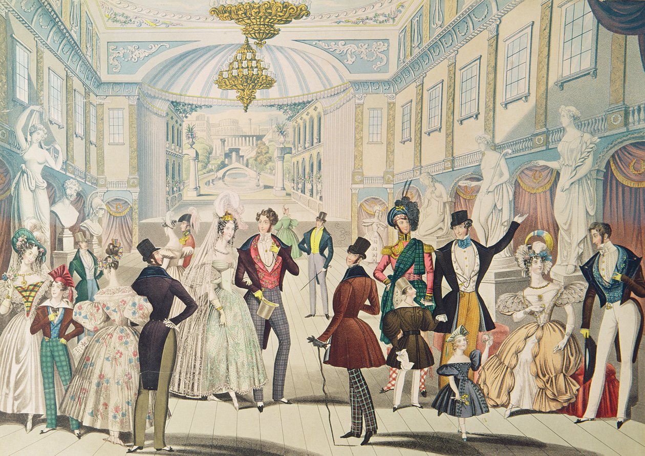 1836年の夏のファッション（彫刻） 作： 英語学校