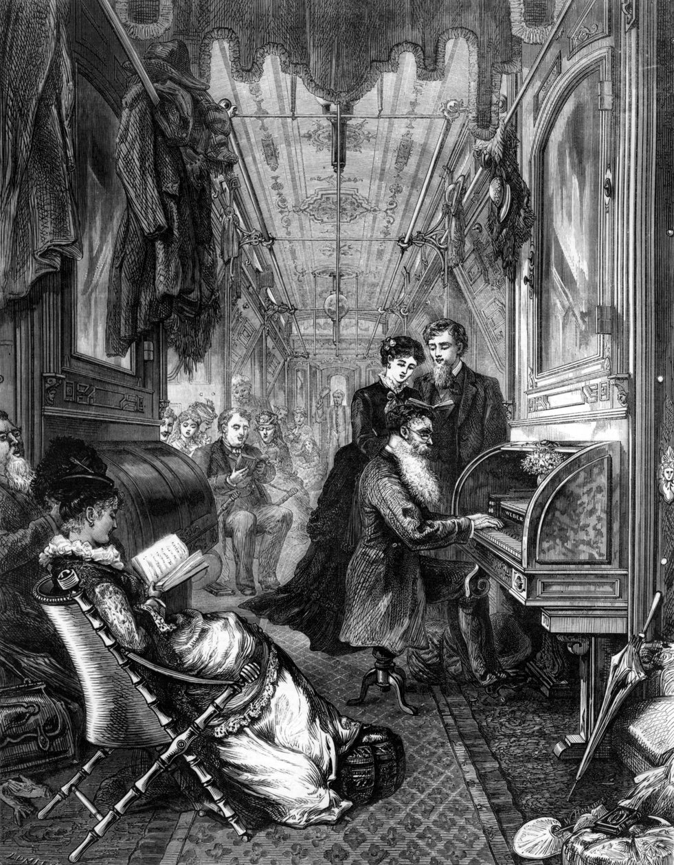 ユニオンパシフィック鉄道の日曜日、1875 作： 英語学校
