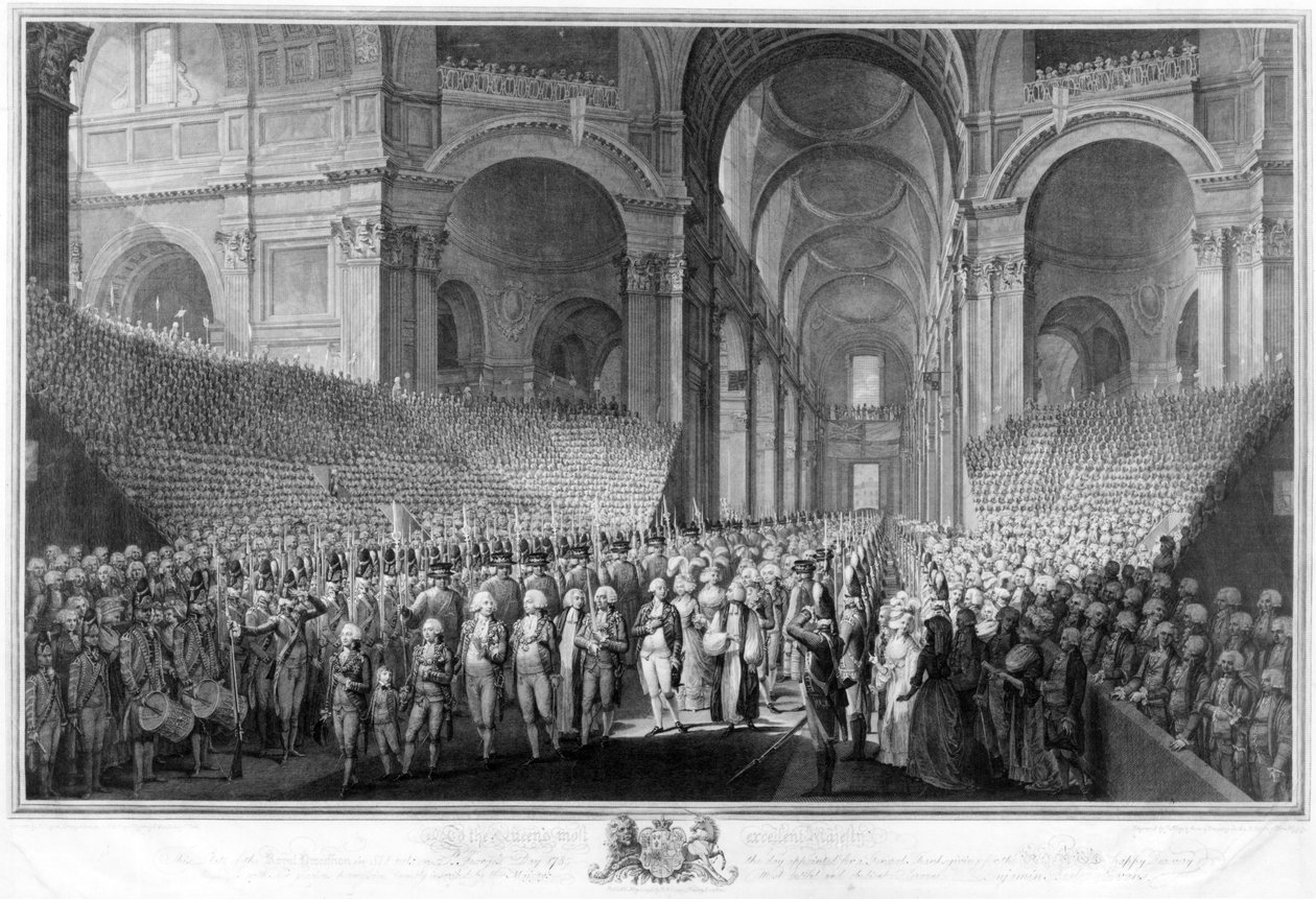 1789年4月23日、ジョージ3世の復活を祝うセントポール大聖堂での感謝祭 作： 英語学校