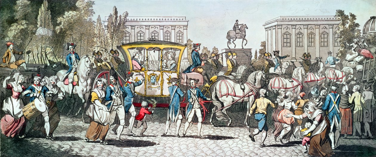 1789年10月6日、ルイ16世（1754-93）のパリ入り 作： 英語学校