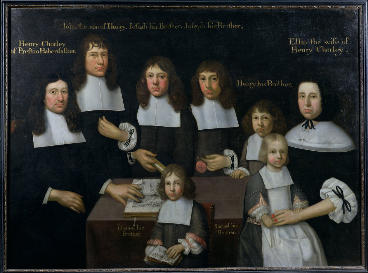 ヘンリー・チョーリー一家、プレストンのハーバーダッシャー、1680年頃 作： 英語学校