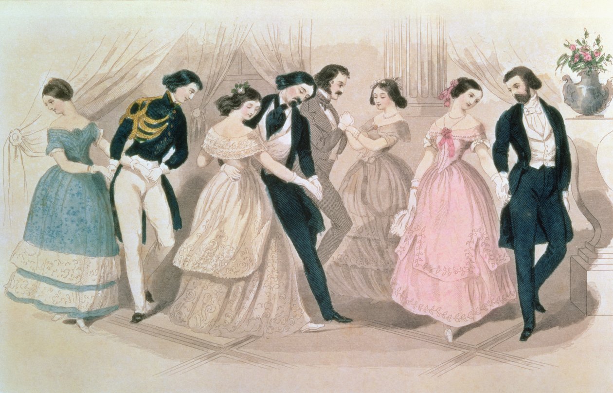 Godey&39;s Lady&39;s Book、vol。からのポルカ・ファッション。 XXXI、1845 作： 英語学校