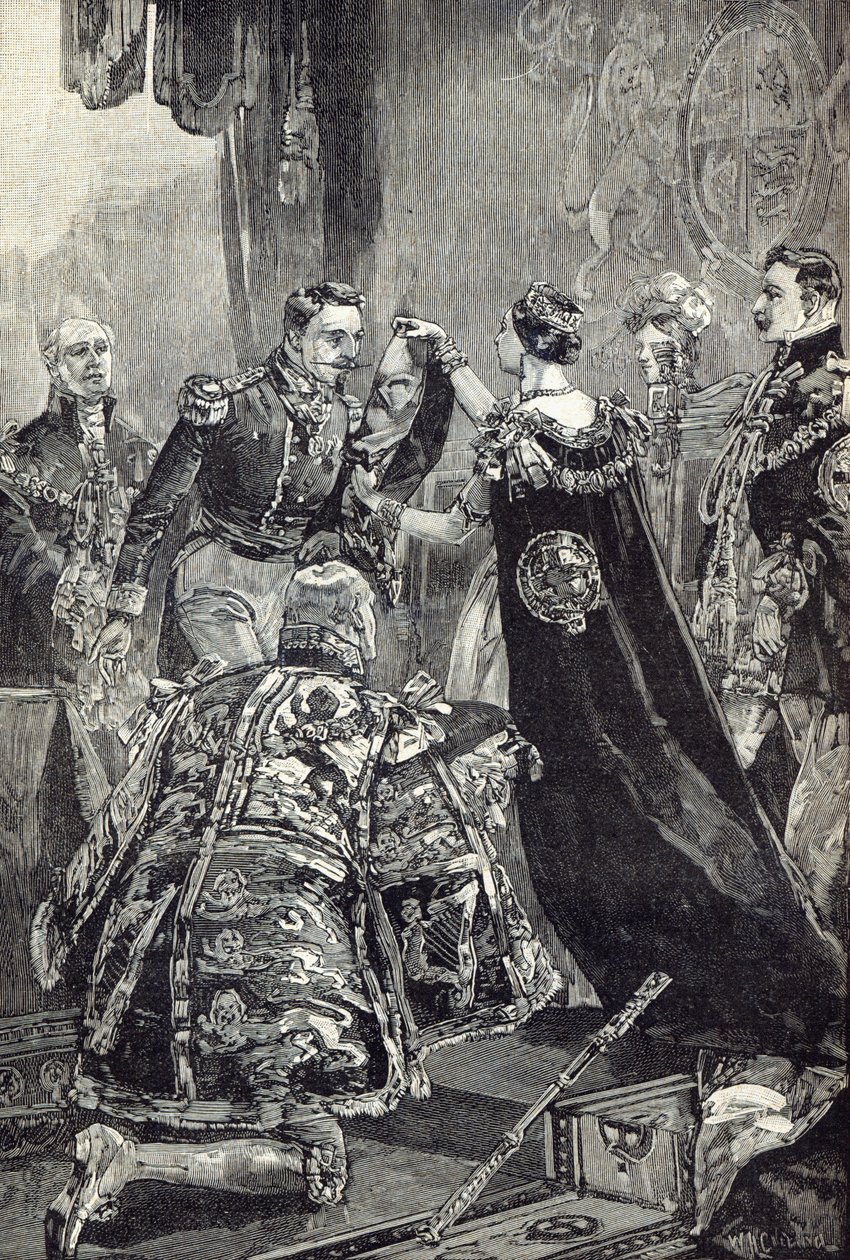 女王はガーター騎士団と共にフランス皇帝に投資しました 作： 英語学校