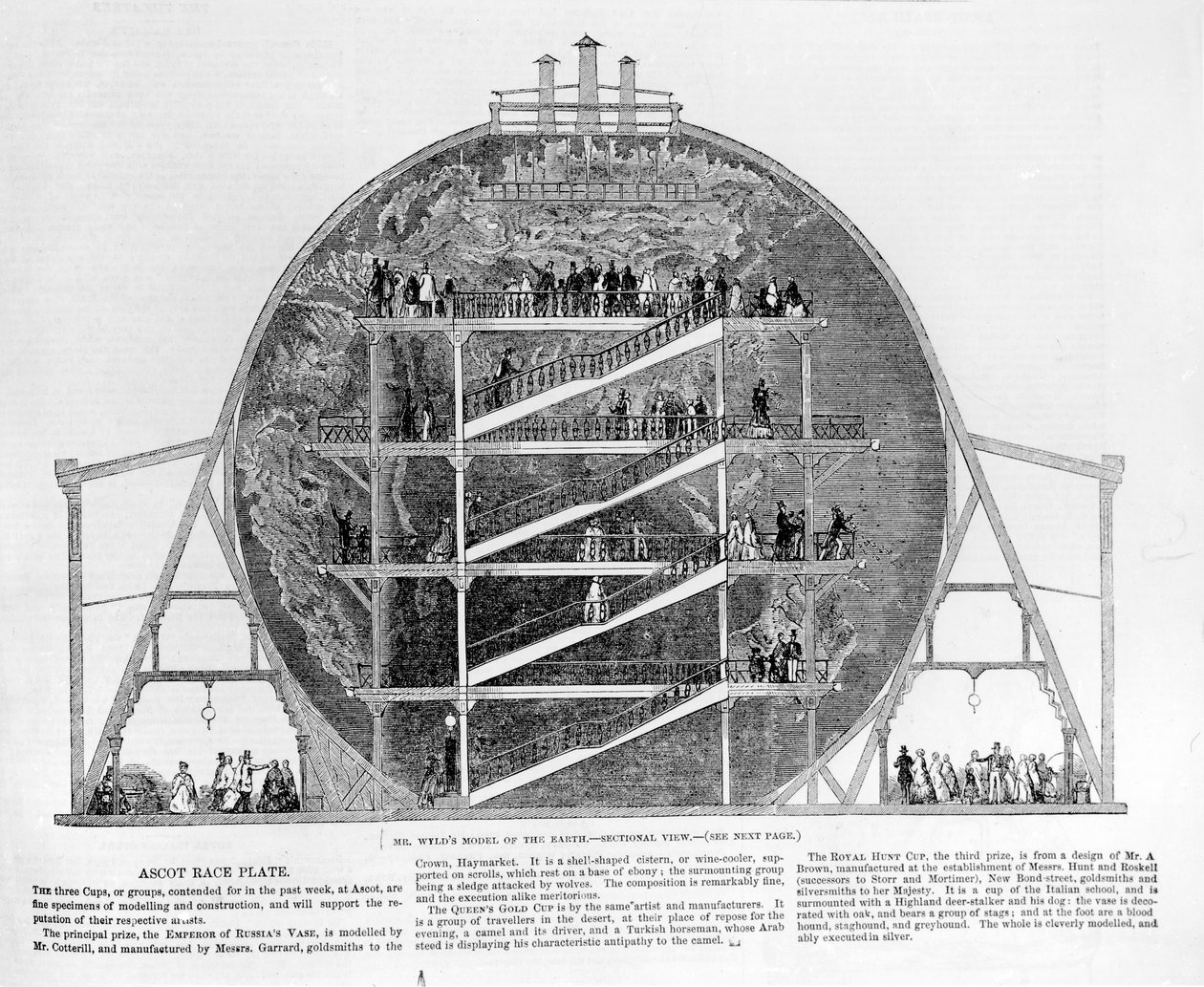 ワイルドの地球モデル、1851年 作： 英語学校