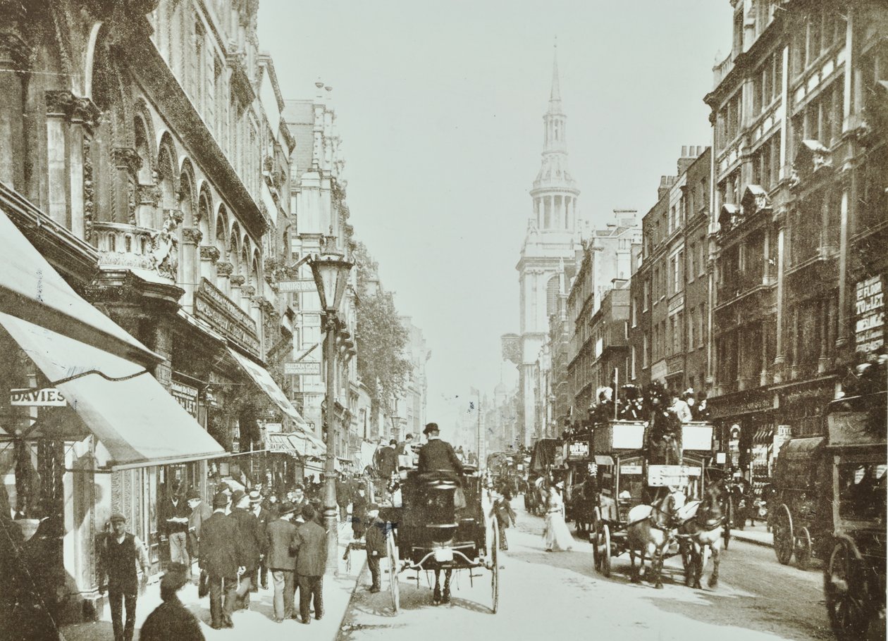 チープサイド、東向き、ロンドン市、1890 作： 英語の写真家