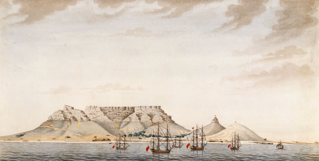 テーブル湾のイギリス艦隊、1780年頃 作： 英語学校