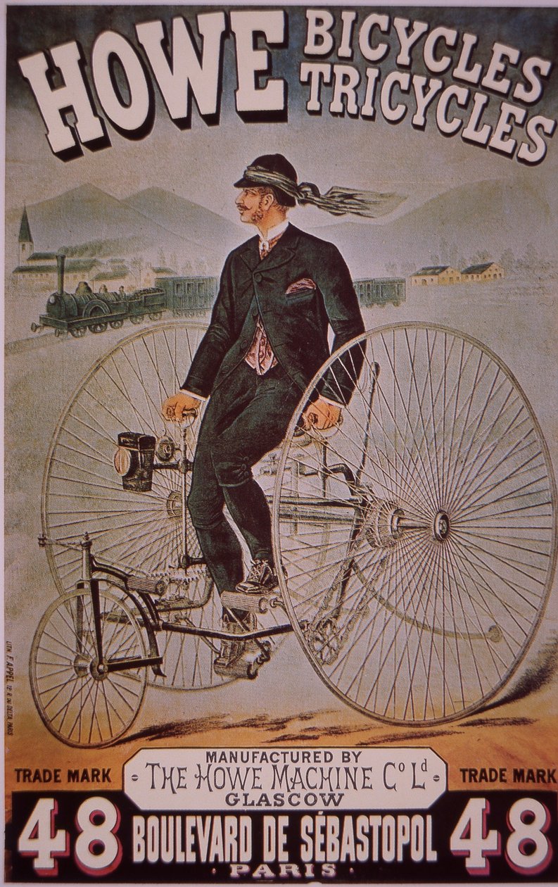 Howe bicyclesの広告(カラーリトグラフ) 作： 英語学校