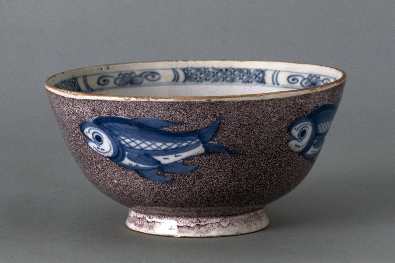ボウル、c。 1745-1760（錫釉陶器） 作： 英語学校