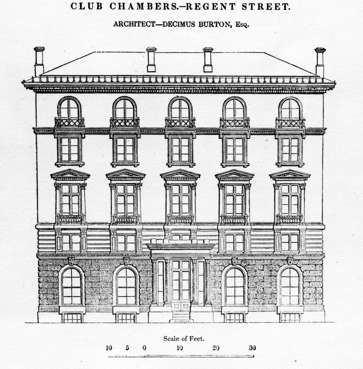 クラブチェンバーズ、リージェントストリート、1839年 作： 英語学校