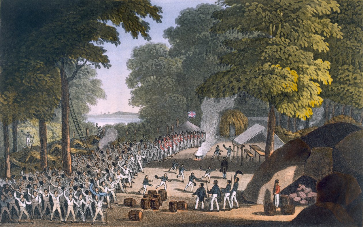 フォートマクスウェル、1820年（アクアチント色） 作： 英語学校