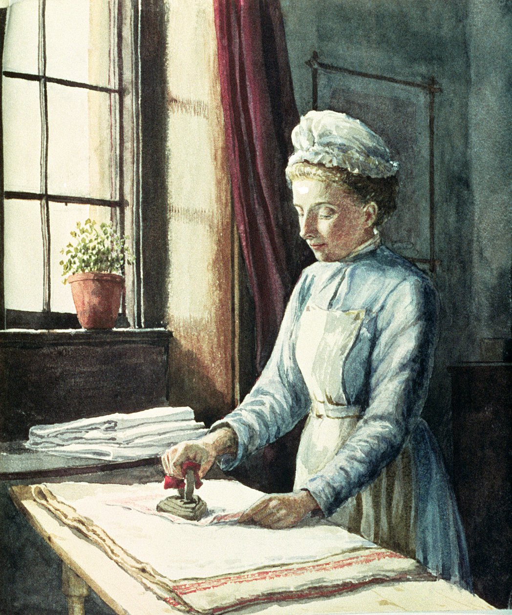 ランドリーメイド、1880年頃 作： 英語学校