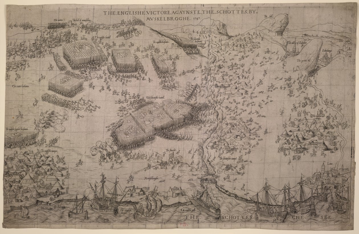 Maps.C.C.5.a.409 ピンキーの戦い、1547～48年頃（彫刻） 作： 英語学校