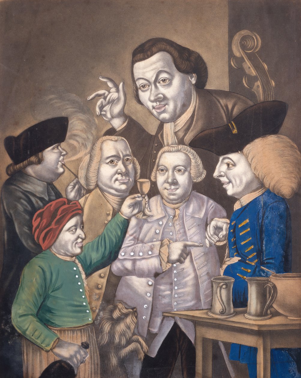 歓喜と友情、1770年頃（手描きのメゾチント） 作： 英語学校